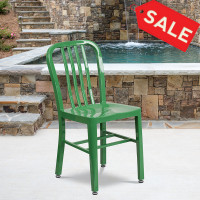 Flash Furniture CH-61200-18-GN-GG Green Metal Indoor-Outdoor Chair